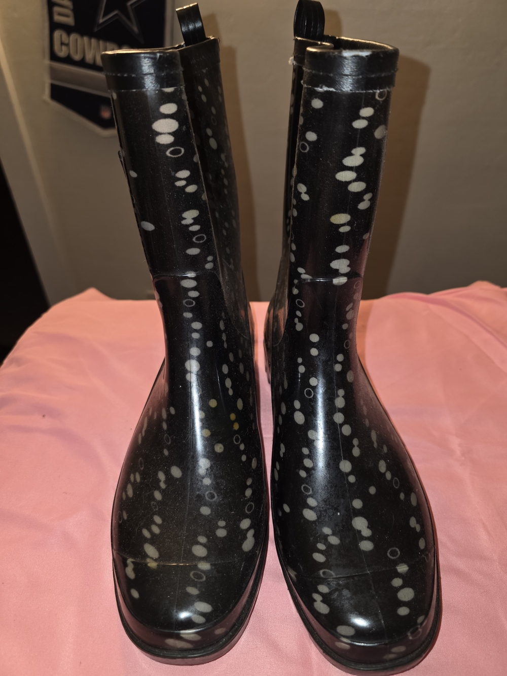 Women’s Black Patterned Rain Boots
